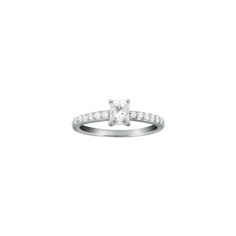 Bague solitaire Frojo en or blanc et diamants, taille 52