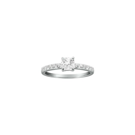 Bague solitaire Frojo en or blanc et diamants, taille 52