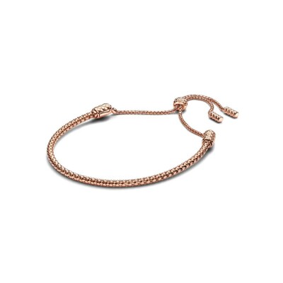 Bracelet Pandora Coulissant Chaîne Cloutée en métal doré rose, 28 cm