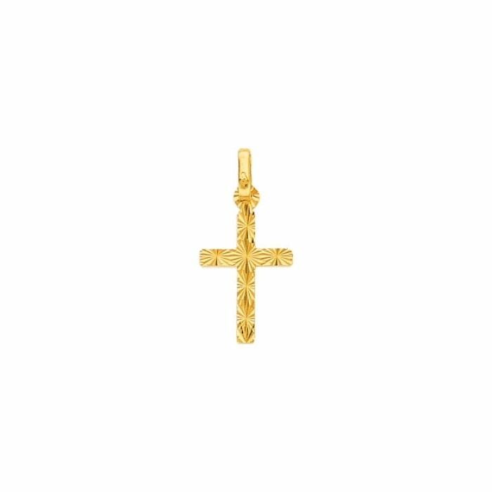 Pendentif croix réversible en or jaune
