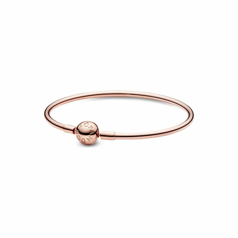 Bracelet jonc Pandora Icons moments en métal doré rose, 19 cm
