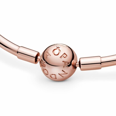 Bracelet jonc Pandora Icons moments en métal doré rose, 19 cm