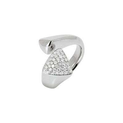 Bague Ph. Tisseront en or blanc et diamants, taille 54 