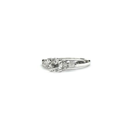 Solitaire Isabelle Barrier en or blanc et diamant de 0.50ct, taille 50