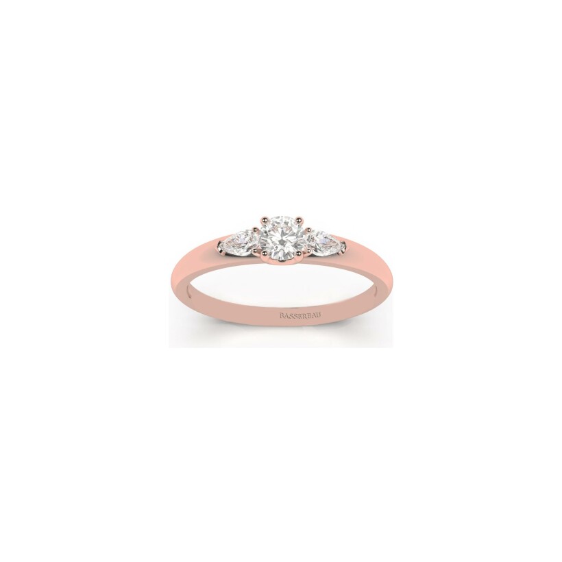 Solitaire Infini en or rose et diamants