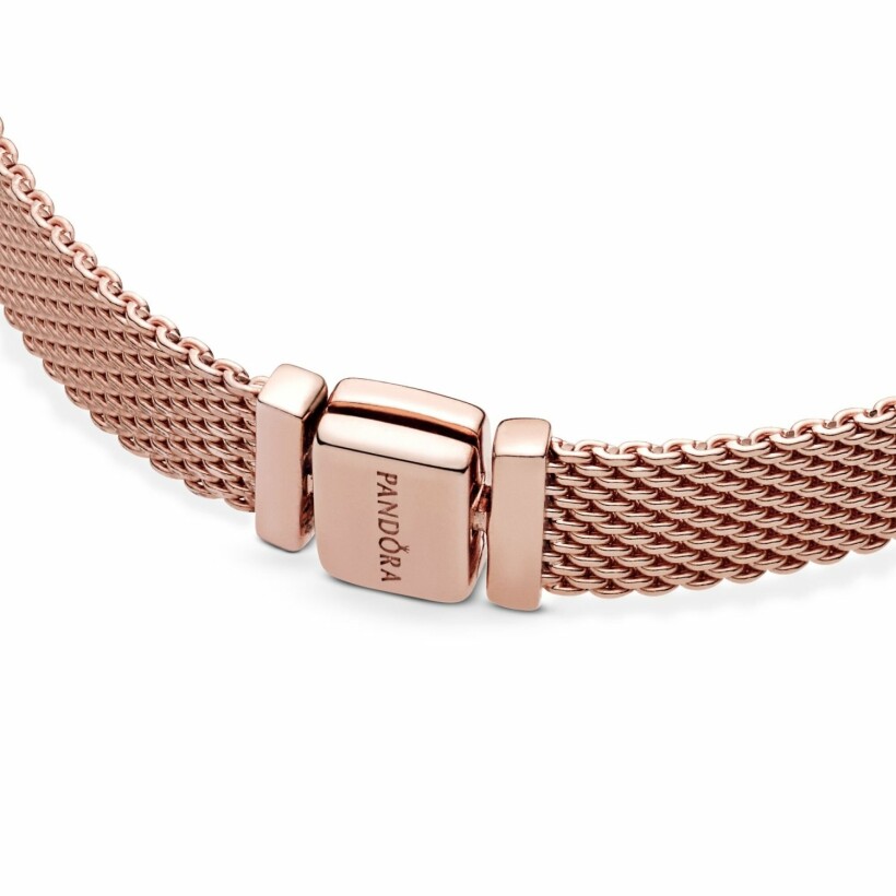Bracelet Pandora Reflexions maille tissée en métal doré rose, 16 cm