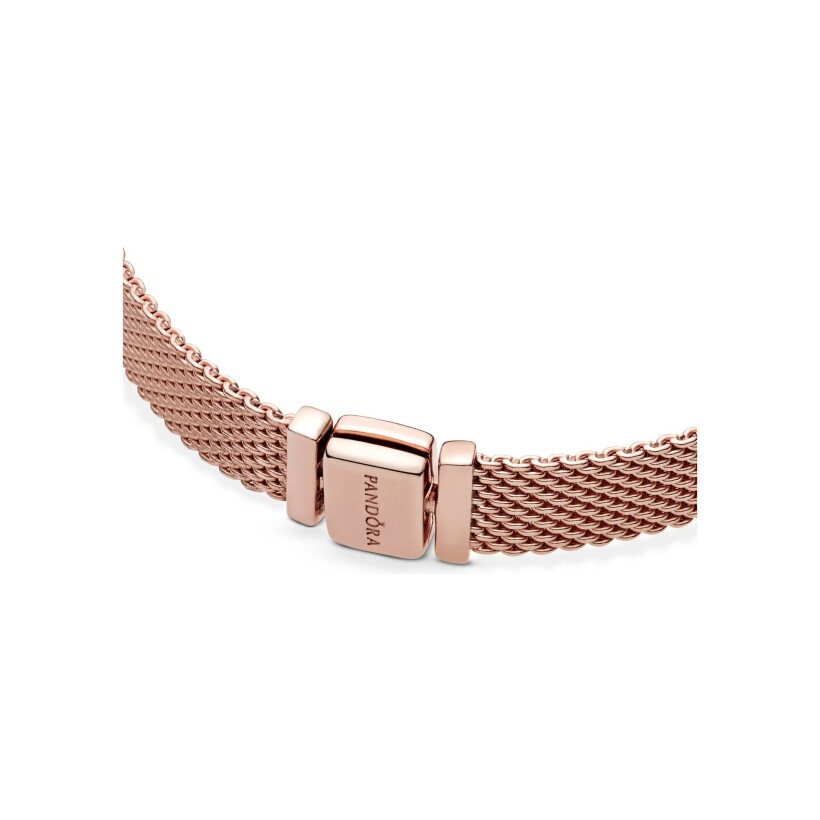 Bracelet Pandora Timeless en maille tissée reflexions en métal doré rose 