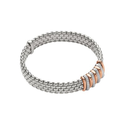 FOPE PANORAMA Flex'it armband in wit- en roségoud met diamanten, maat S