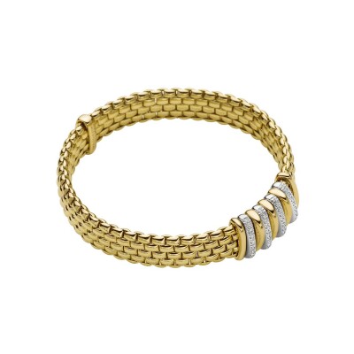 FOPE PANORAMA Flex'it armband in geel- en witgoud met diamanten, maat L