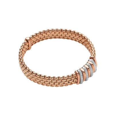 FOPE PANORAMA Flex'it armband in rosé- en witgoud met diamanten, maat M