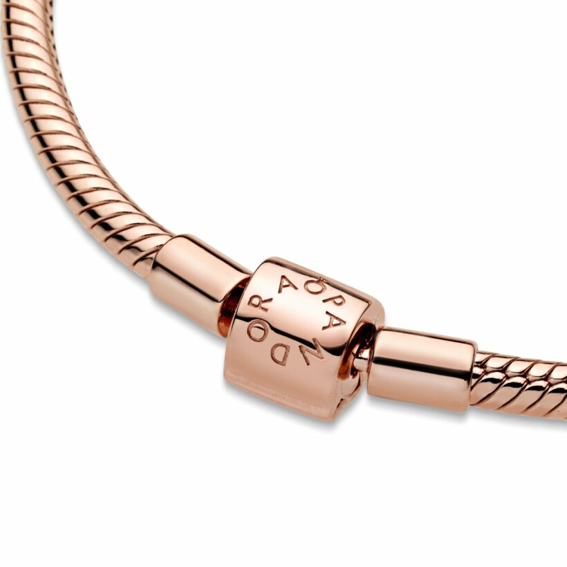 Bracelet Pandora Icons maille serpent fermoir barillet moments en métal doré rose, 21 cm