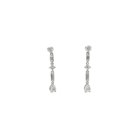 Boucles d’oreilles Isabelle Barrier en or blanc et diamants de 1.6ct