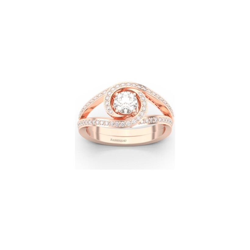 Bague 1897 en or rose et diamants