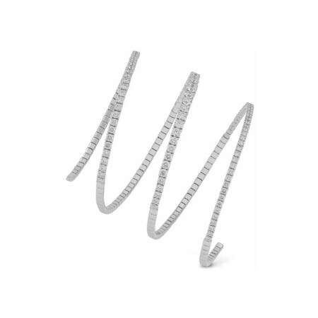 Bracelet Raynal Triple rangs articulés en or blanc et diamants