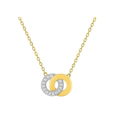 Collier en or jaune et oxyde de zirconium
