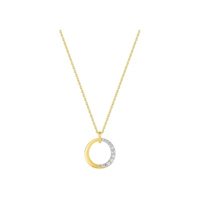 Collier en or jaune et oxyde de zirconium