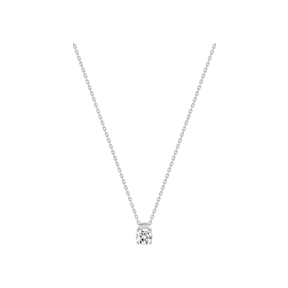 Collier en or blanc et oxyde de zirconium