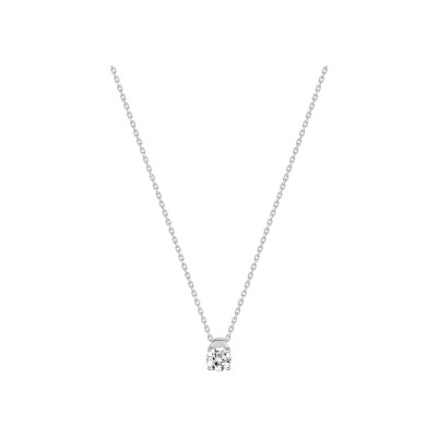 Collier en or blanc et oxyde de zirconium