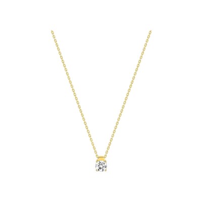 Collier en or jaune et oxyde de zirconium