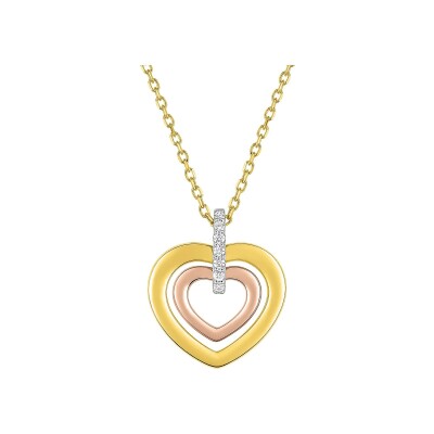 Collier en or jaune, or blanc et oxyde de zirconium