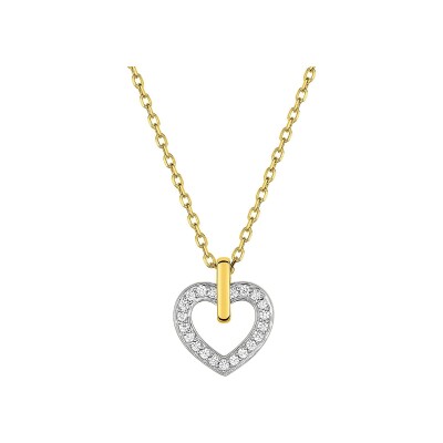 Collier en or jaune et oxyde de zirconium