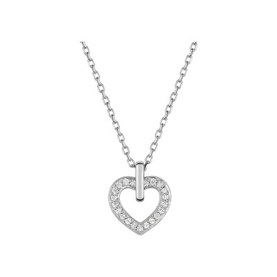 Collier en or blanc et oxyde de zirconium