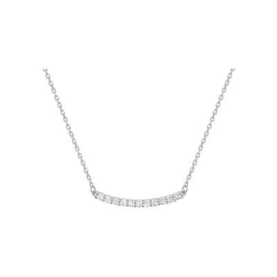 Collier en or blanc et oxyde de zirconium