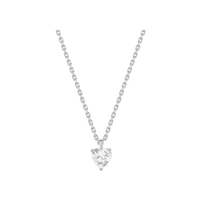 Collier en or blanc et oxyde de zirconium
