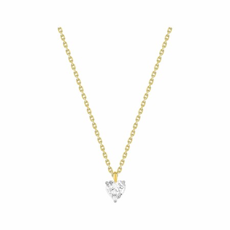 Collier en or jaune et oxyde de zirconium