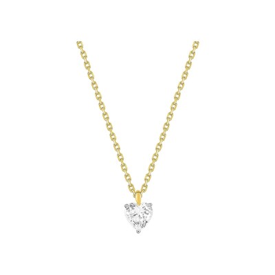 Collier en or jaune et oxyde de zirconium