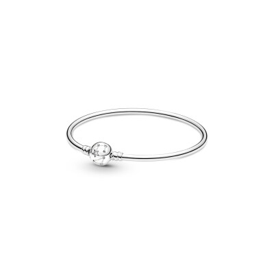 Bracelet jonc Pandora Moments Étoiles & Galaxie en argent, résine et oxyde de zirconium, 17cm