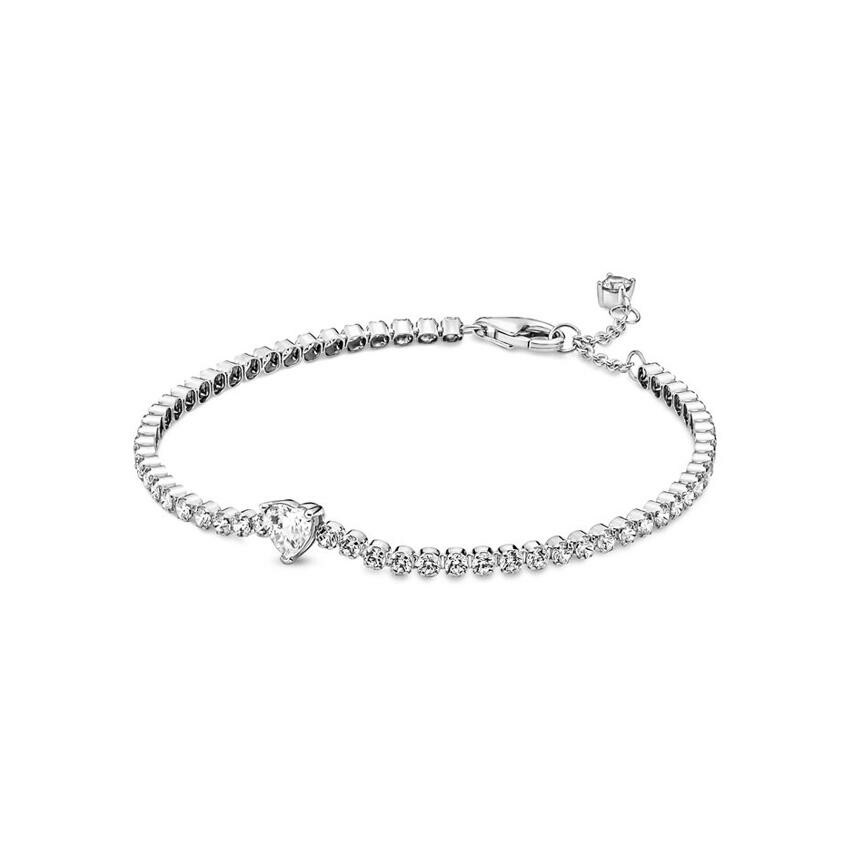 Bracelet Pandora Timeless Rivière Cœur Scintillant en argent, 18cm