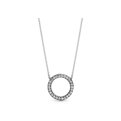 Collier Pandora Signature cercle scintillant en argent et oxyde de zirconium, 45cm