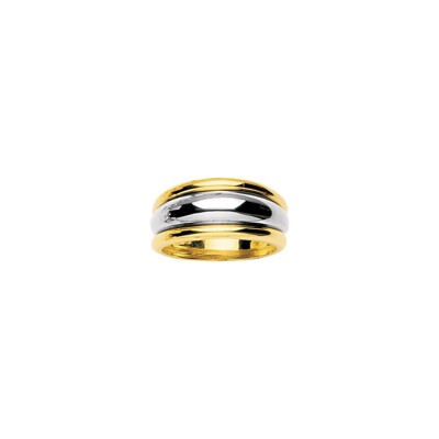 Bague fantaisie en or jaune et or blanc