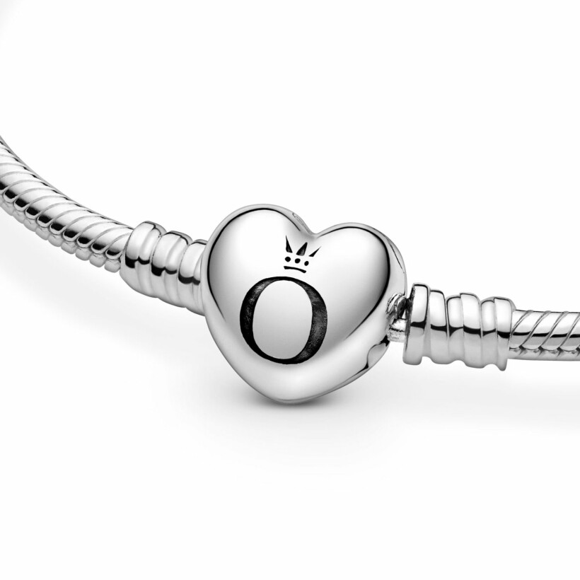 Bracelet Pandora Icons maille serpent fermoir cœur moments en argent, 21 cm