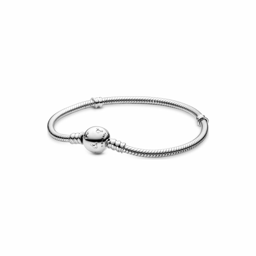 Bracelet Disney X Pandora maille serpent disney moments en argent, 21 cm