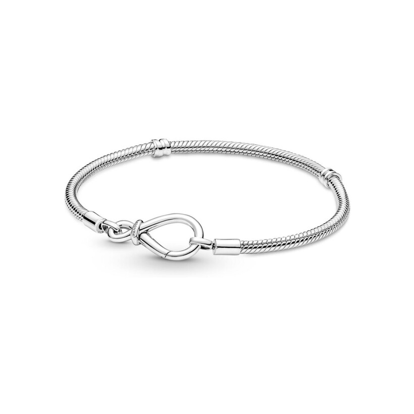 Bracelet Pandora Moments, maille serpent Nœud De L'infini en argent, 19cm