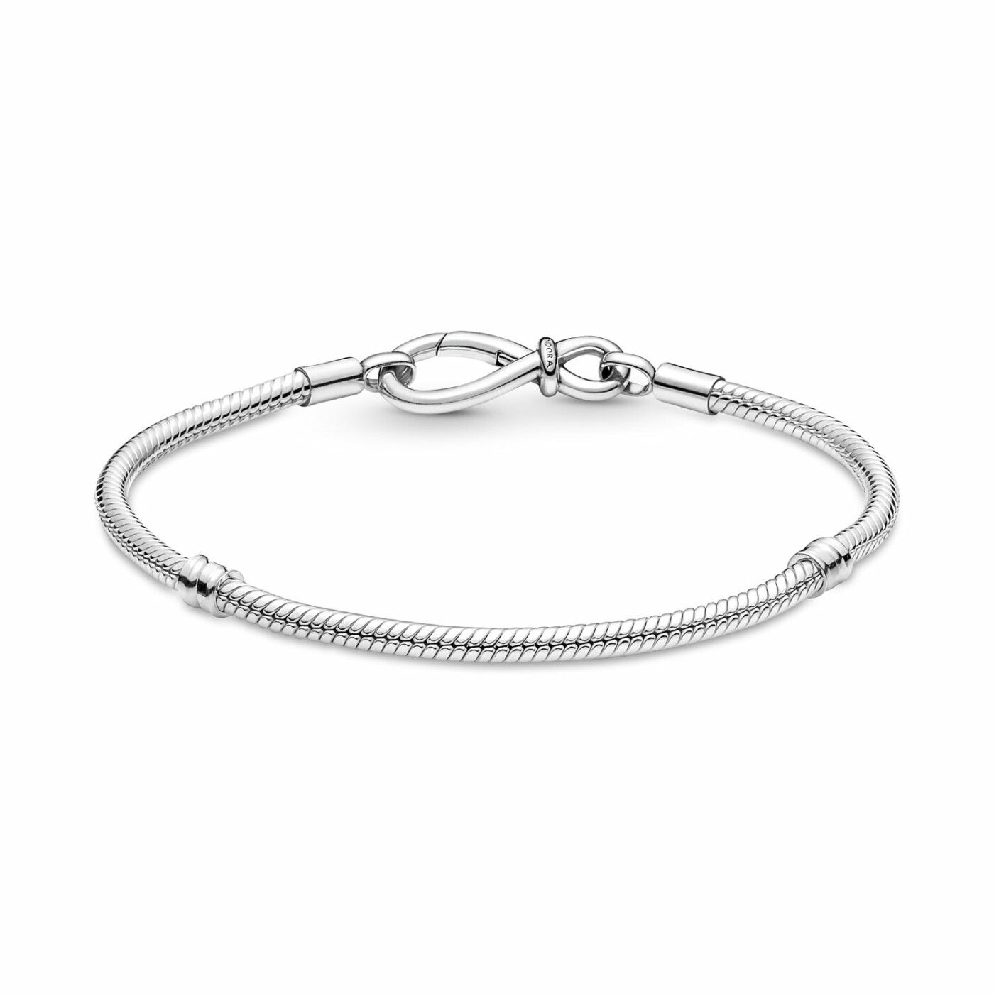 Bracelet Pandora Moments, maille serpent Nœud De L'infini en argent, 18cm