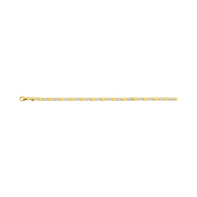 Chaîne fantaisie en or jaune et or blanc, 50cm