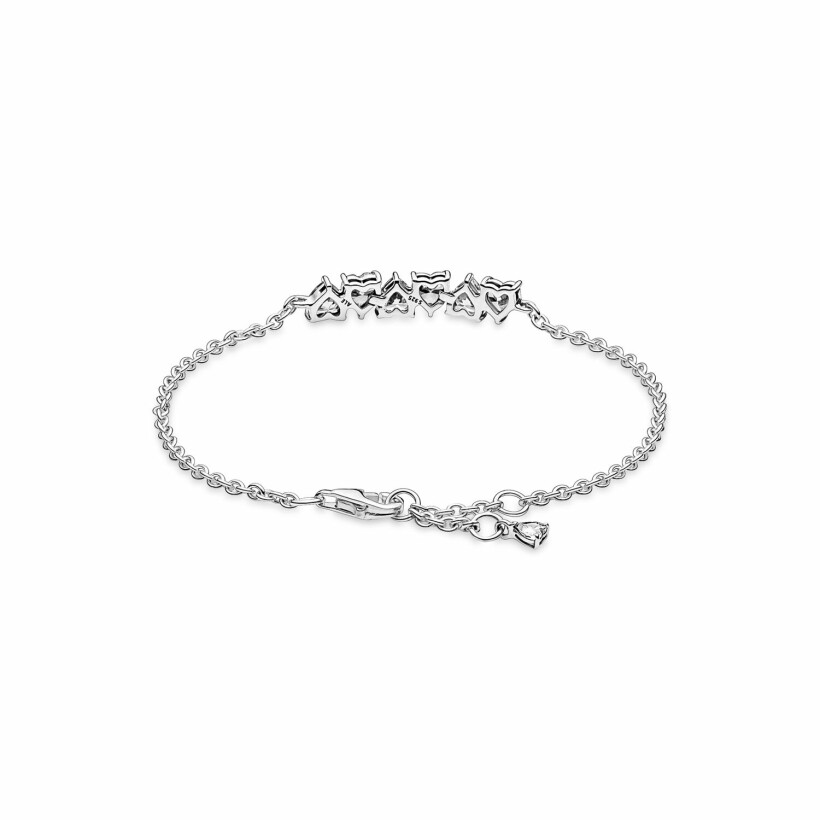 Bracelet Pandora Chaîne Cœurs Infinis Scintillants en argent, 16cm