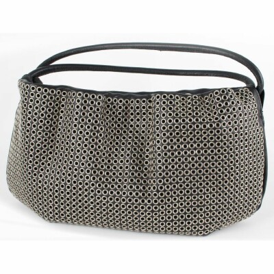 Sac à main Sonia Rykiel en cuir noir et argenté