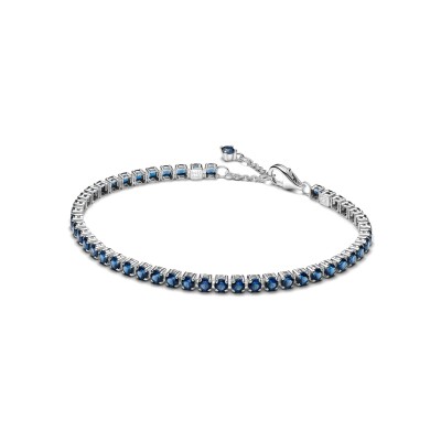 Bracelet rivière Pandora bleu scintillant en argent et oxydes de zirconium