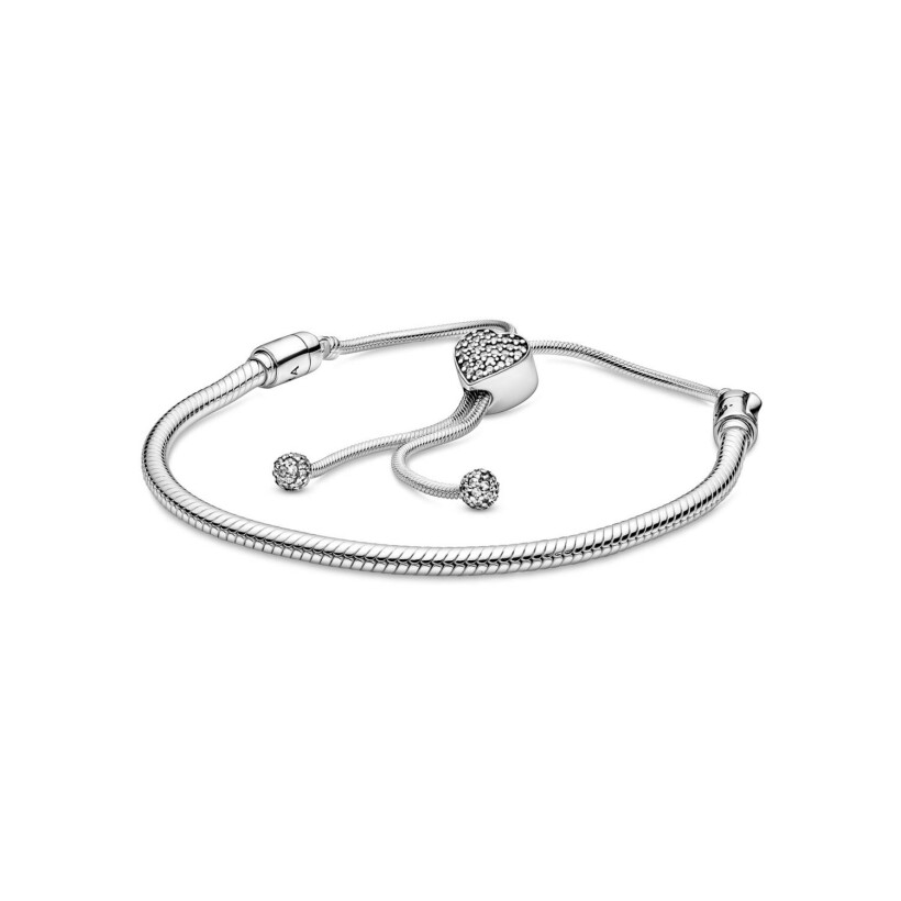Bracelet Pandora maille serpent en argent, 28cm