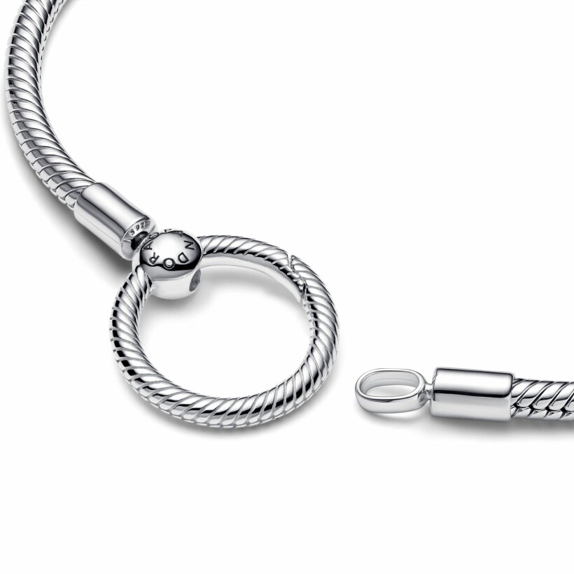 Bracelet Pandora Moments, maille serpent Fermoir O en argent, 21cm