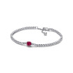 Bracelet Pandora Timeless Rivière Pavé Rond Scintillant Rouge en argent, 20cm