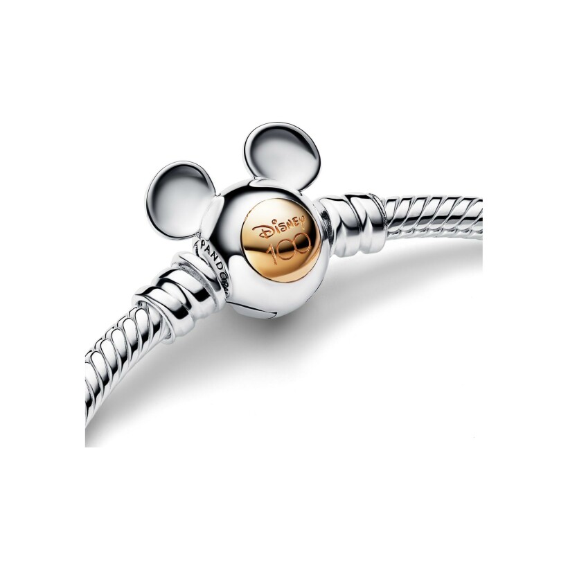 Bracelet Disney X Pandora maille serpent moments 100e anniversaire en argent 