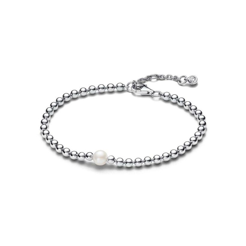 Bracelet Pandora en argent et perle d'eau douce, taille 16 cm