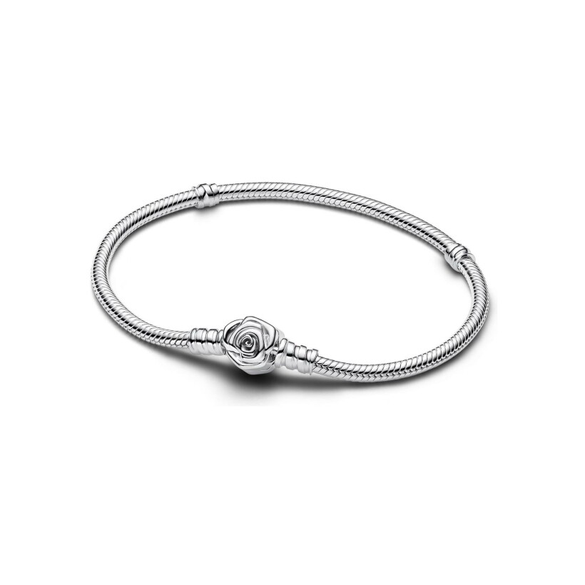 Bracelet Pandora Moments Serpent Fermoir Rose en argent, 18cm