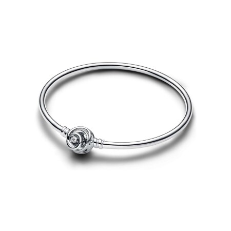 Bracelet-jonc Pandora Fermoir Encerclé Moments En Édition Limitée en argent et oxyde de zirconium, 17 cm