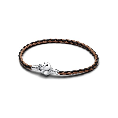 Bracelet Pandora X Disney Le Roi Lion en cuir tréssé et argent